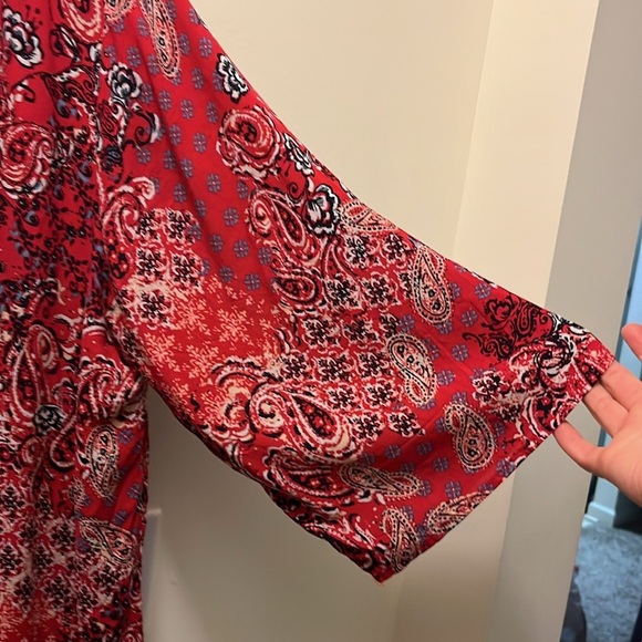 Maurice’s tunic style red bandana style jacket size Large - Picture 5 of 8